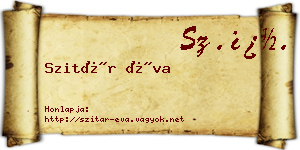 Szitár Éva névjegykártya