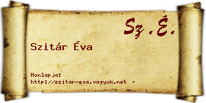 Szitár Éva névjegykártya